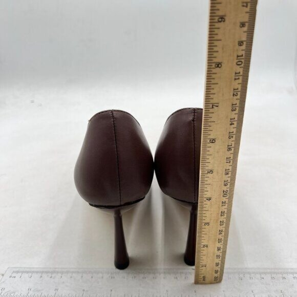 miss left Women's Classic V-Cut Closed Pointed Toe Pumps,High Heel Elegant Brown - Picture 5 of 8